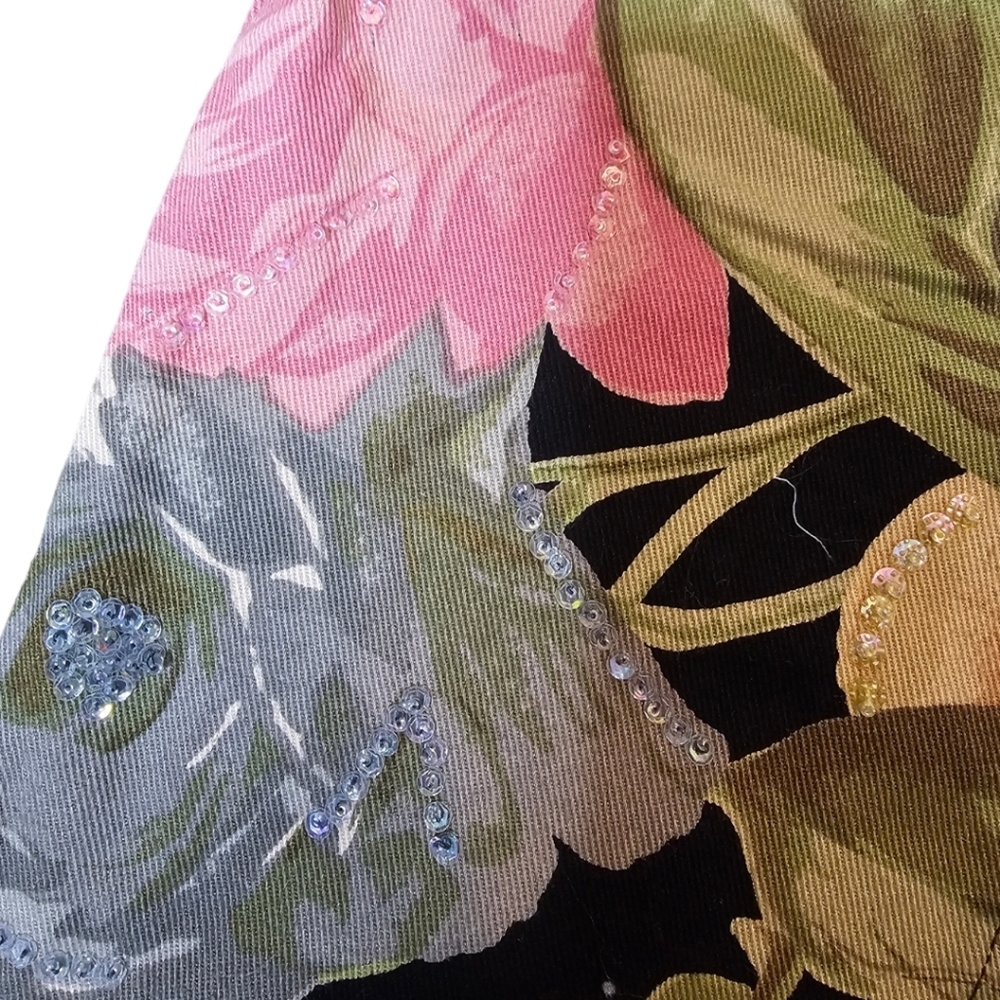 Newport News Jeanology Collection floral.jeans with sequins. Vintage 90's. 8 - Picture 4 of 6